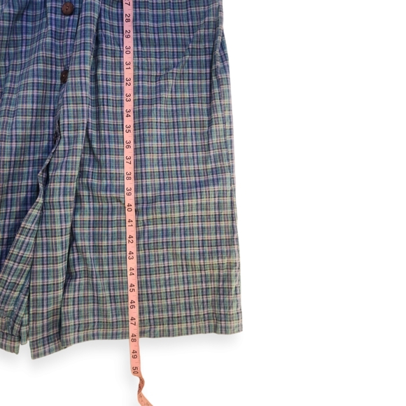 Vintage Modest Checkered Cotton Midi Dress - Picture 4 of 7